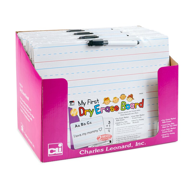 "My First" Dry Erase Board With Marker/Eraser, TwoSided Plain/Lined, White, Pack Of 12 Michaels