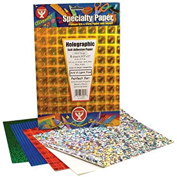 Hygloss Self-Adhesive Holographic Paper, Menagerie, 5/Pkg.