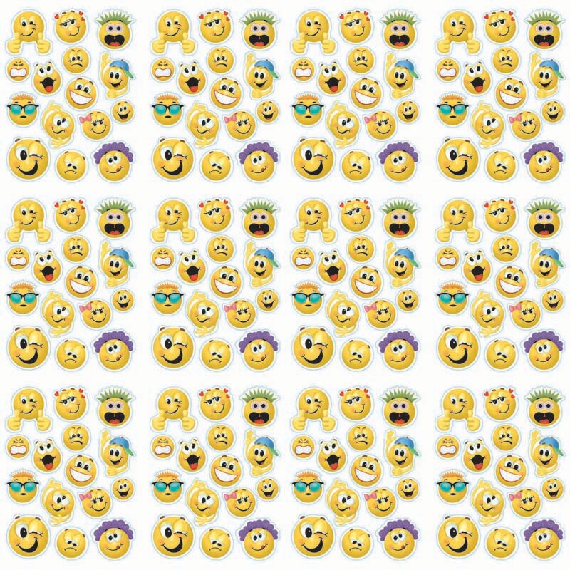 Emoticons Window Clings, 12 Sheets