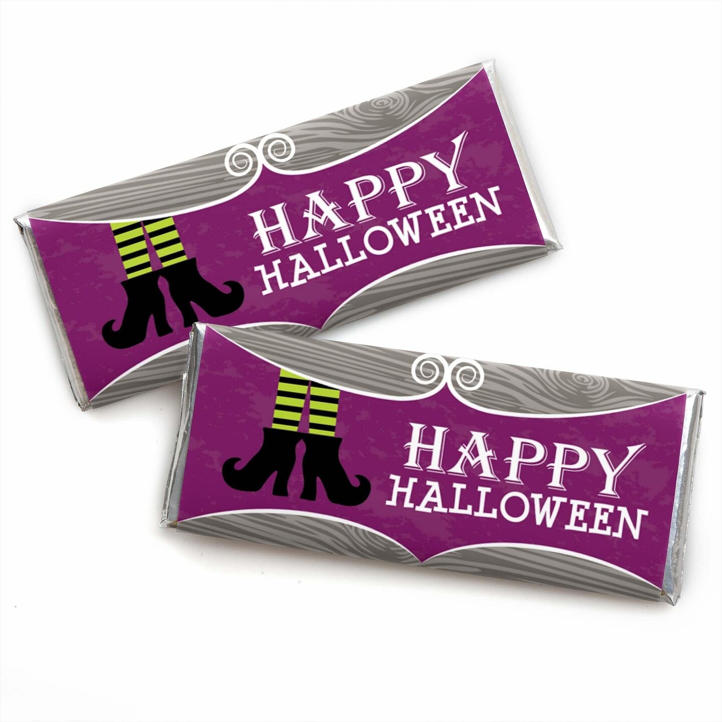 Big Dot of Happiness Happy Halloween - Candy Bar Wrapper Witch Party Favors - Set of 24