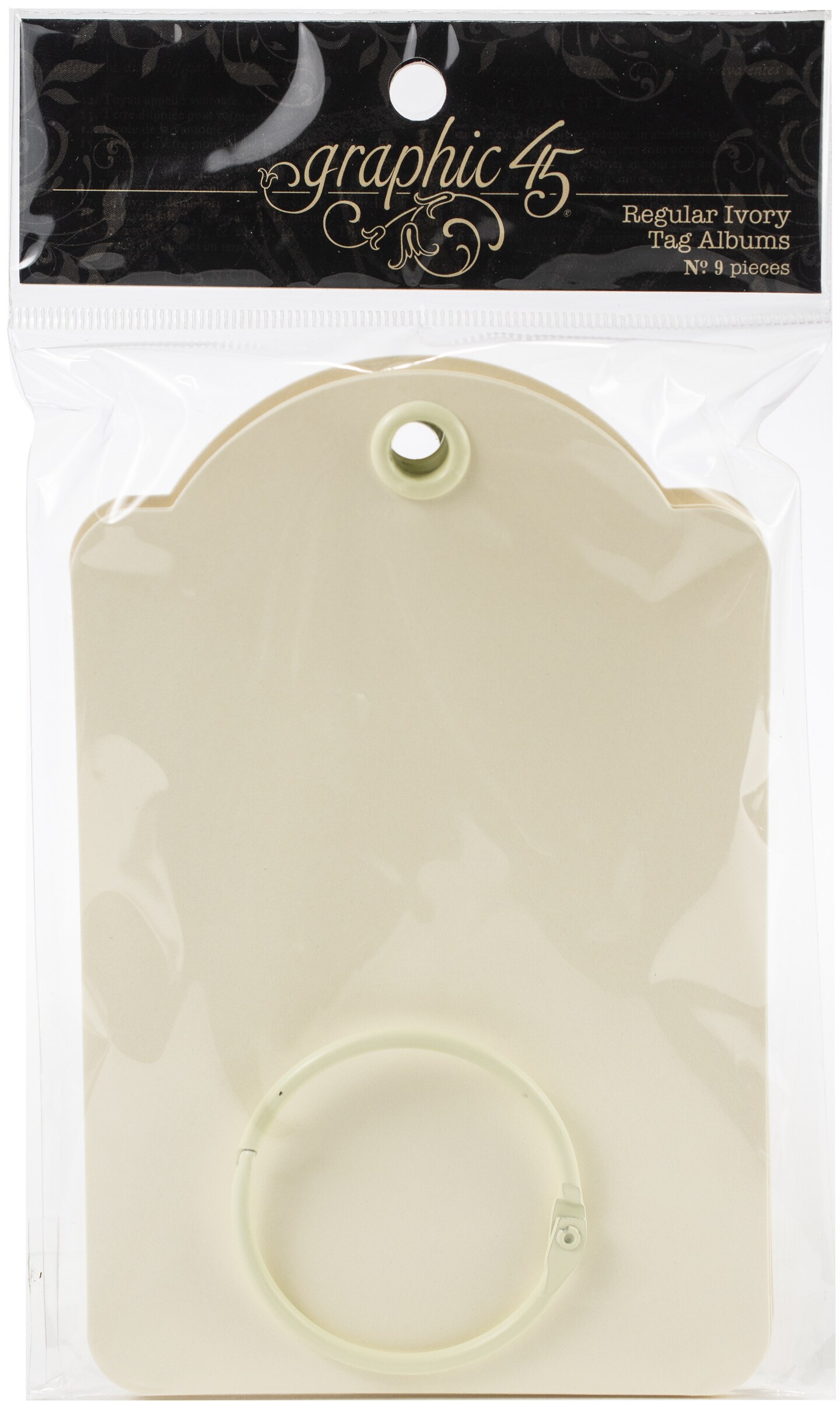 Graphic 45 Staples Regular Tag Album 5.75&#x22;X3.875&#x22;-Ivory