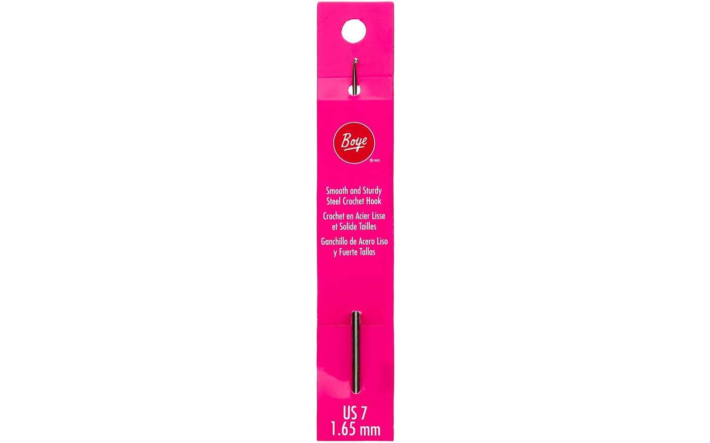 Boye Crochet Hook 5&#x22; Steel Size 7