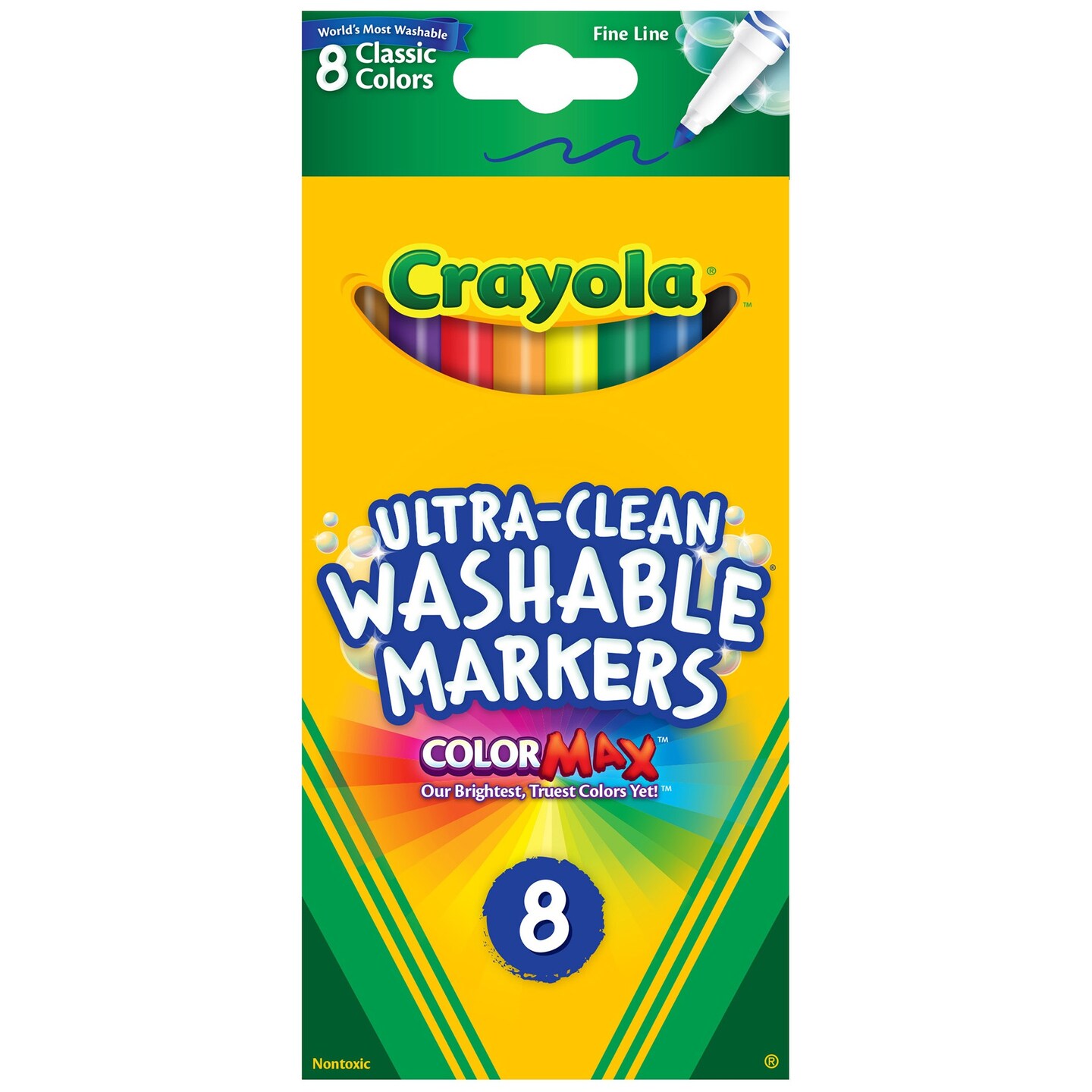 Crayola Ultra-Clean Color Max Fine Washable Markers 8/Pkg-Classic Colors