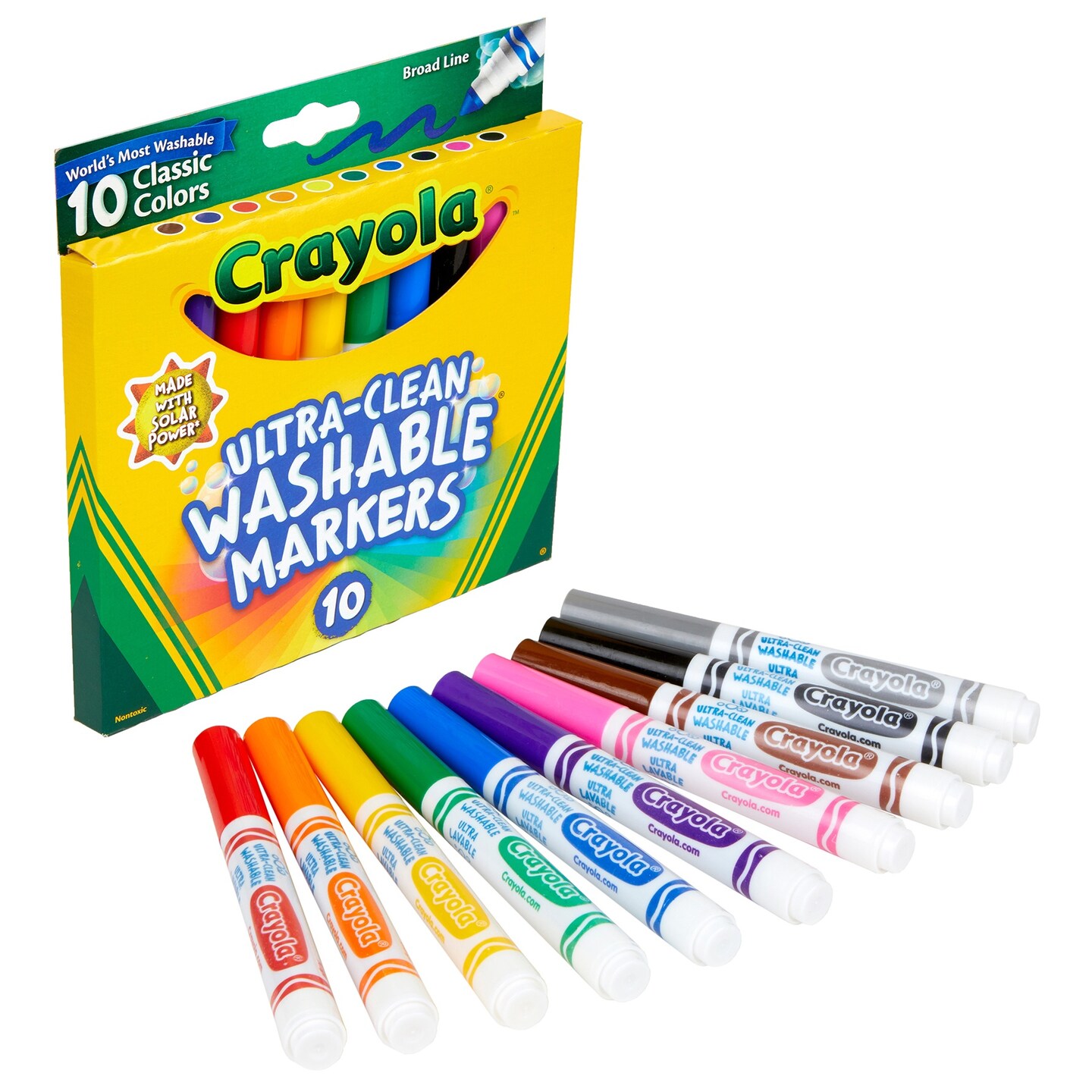 Crayola Ultra-Clean Color Max Broad Washable Markers 10/Pkg-Classic Colors
