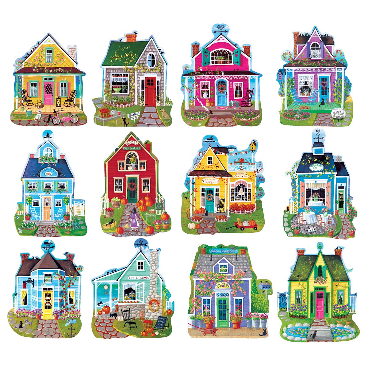 Rose Art Sweet Cottages Multi Shaped Jigsaw Puzzle Michaels