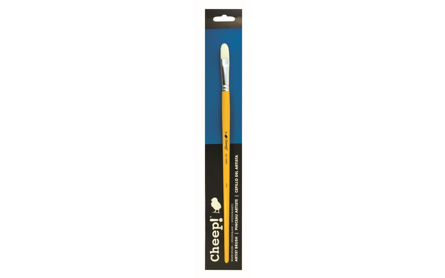 Cheep! White Nylon LH Filbert #8 Paint Brush with Wood Handle - paint brushes for Acrylic , Oil or Watercolor - Face application, Nail Art