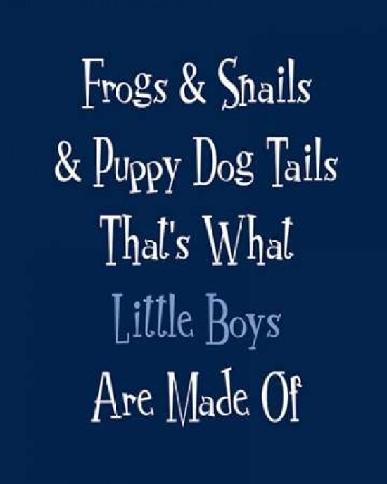 Frogs and Snails and Puppy Dog Tails Poster Print by Tamara Robinson