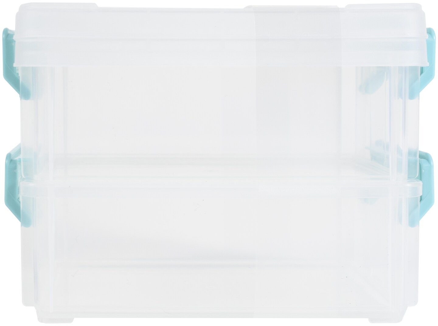 John Bead Joy Filled Storage Stackable Containers 2/Pkg-Clear/Turquoise 5.5&#x22;X4&#x22;X2&#x22;