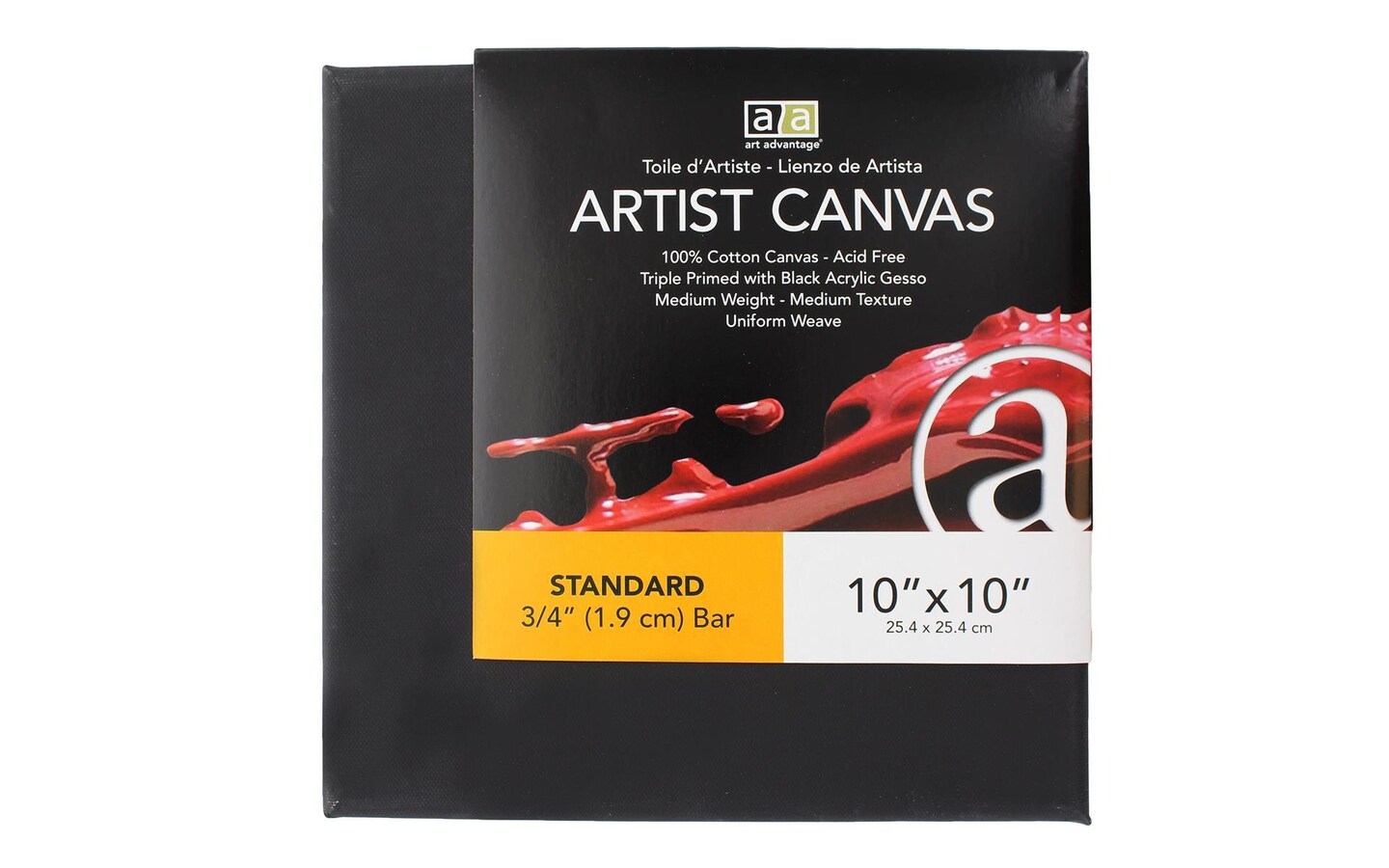 Art Advantage Artist Canvas Visual Edge 10x10Black