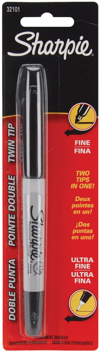 Sharpie Twin Tip Markers Fine & Ultra Fine Black