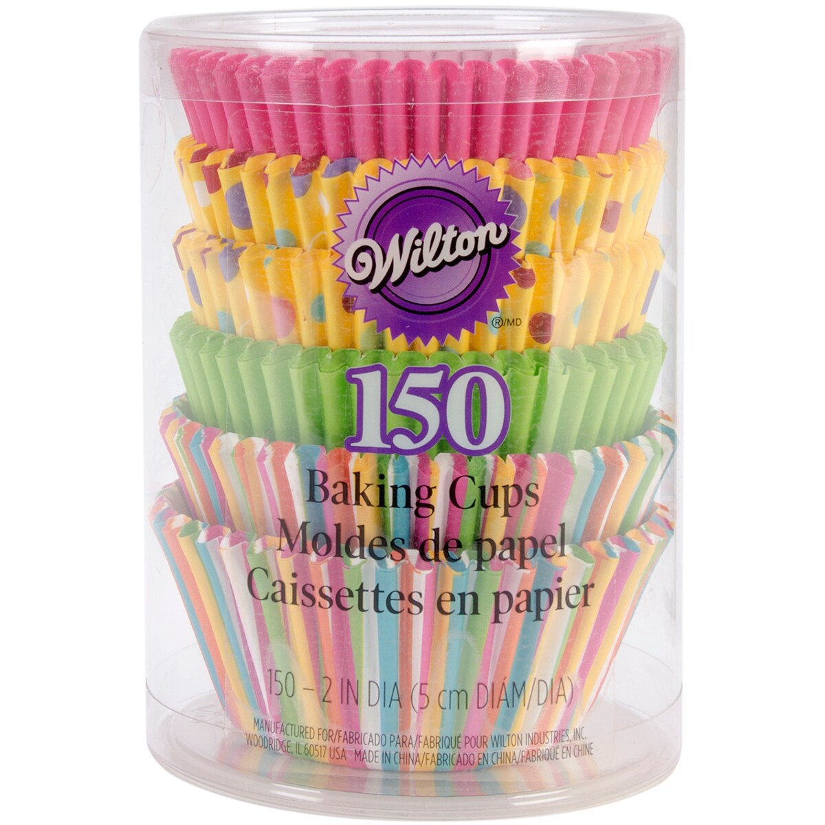 Wilton Standard Baking Cups 150/Pkg-Dots &#x26; Stripes