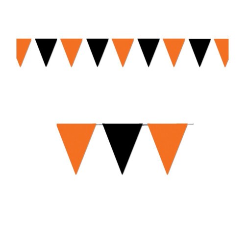 Orange &#x26; Black Outdoor Pennant Banner