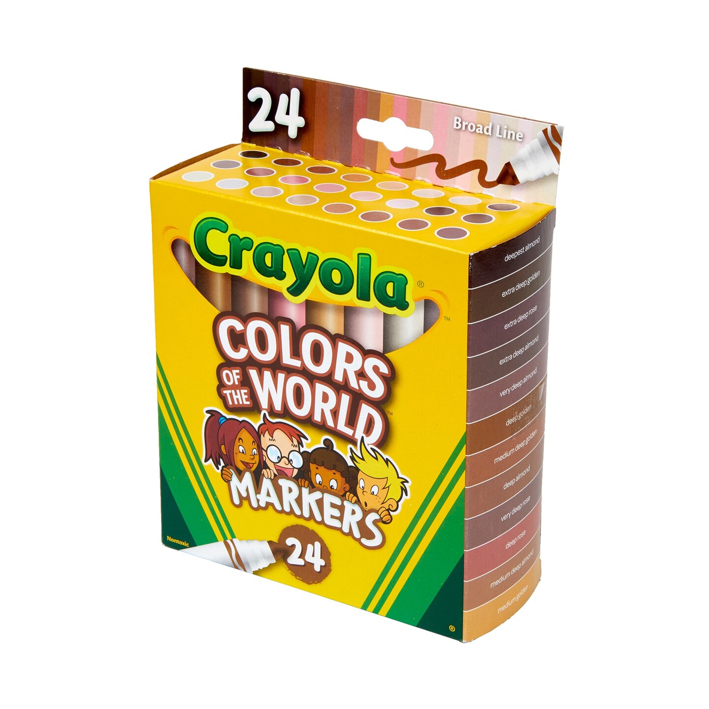 Crayola Colors of the World Markers, Washable Skin Tone Markers, 24 Colors