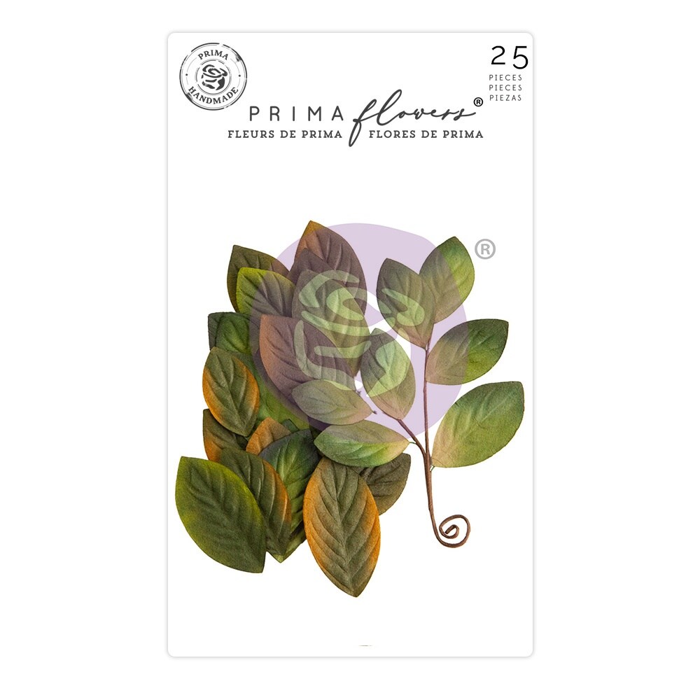 Prima Marketing Mulberry Paper Flowers-Elegant Greenery/Magnolia Rouge