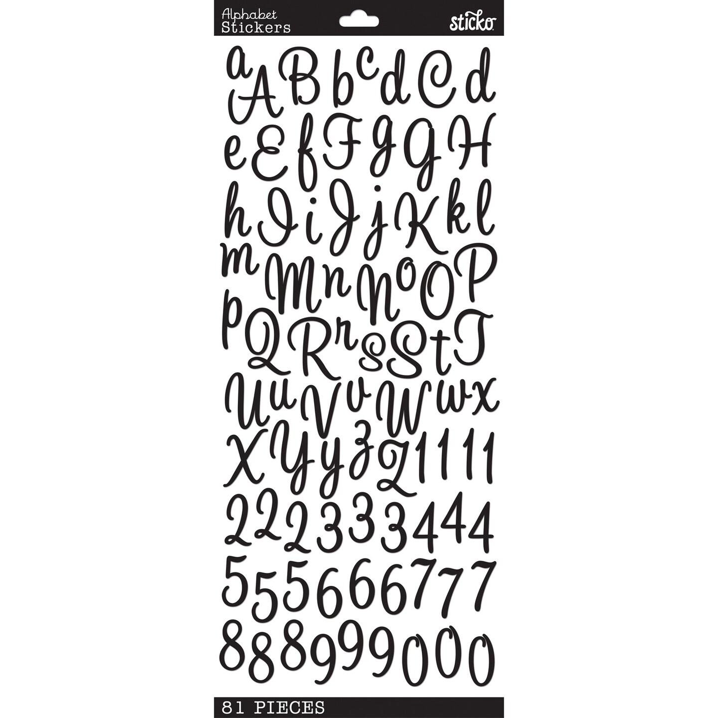 Sticko Alphabet Stickers-Sweetheart Script Black | Michaels