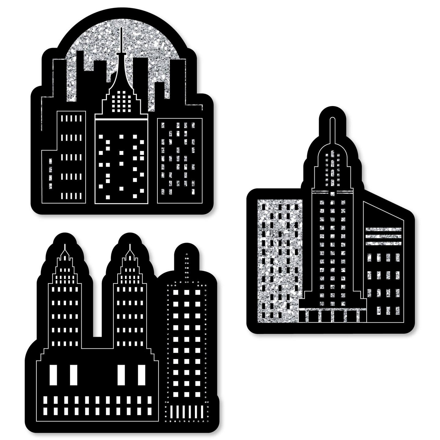 Big Dot of Happiness Nighttime City Skyline - DIY Shaped New York Party ...