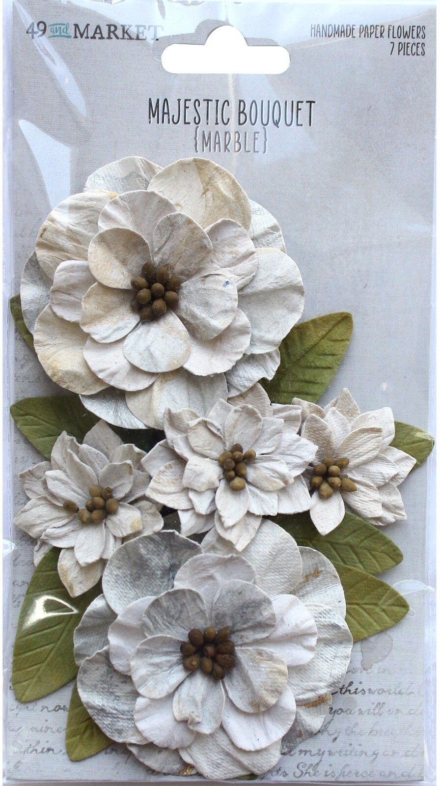 49 And Market Majestic Bouquet Paper Flowers 7/Pkg-Marble