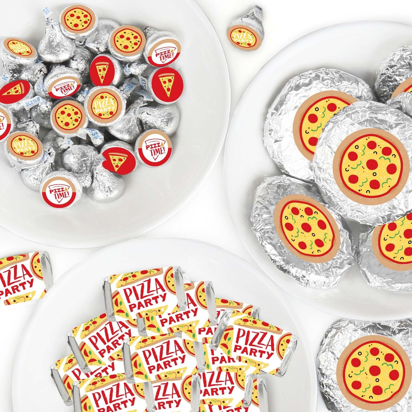 Big Dot of Happiness Pizza Party Time - Baby Shower or Birthday Party Candy Favor Sticker Kit - 304 Pieces