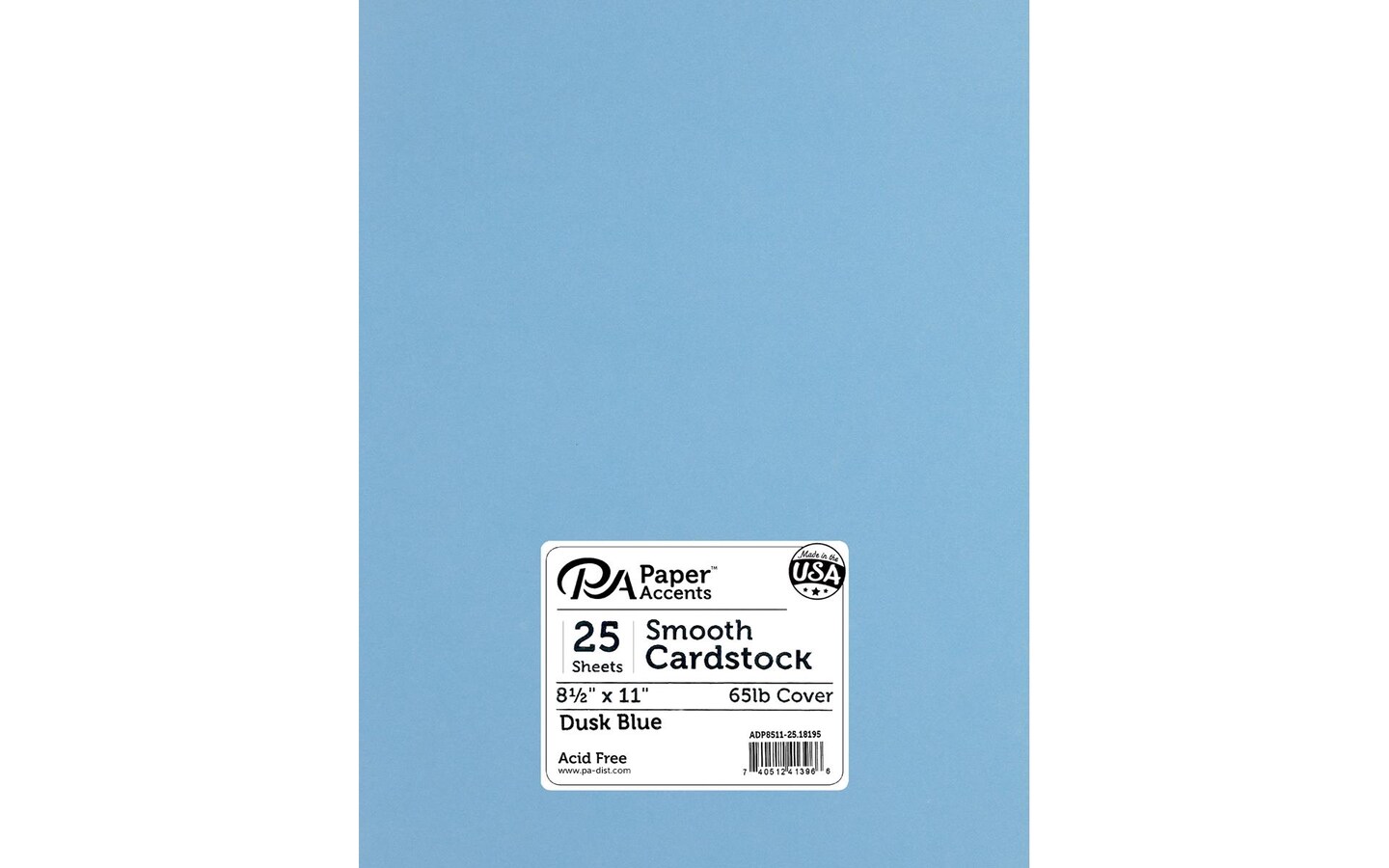 PA Paper Accents Smooth Cardstock 8.5" x 11" Dusk Blue, 65lb colored cardstock paper for card making, scrapbooking, printing, quilling and crafts, 25 piece pack
