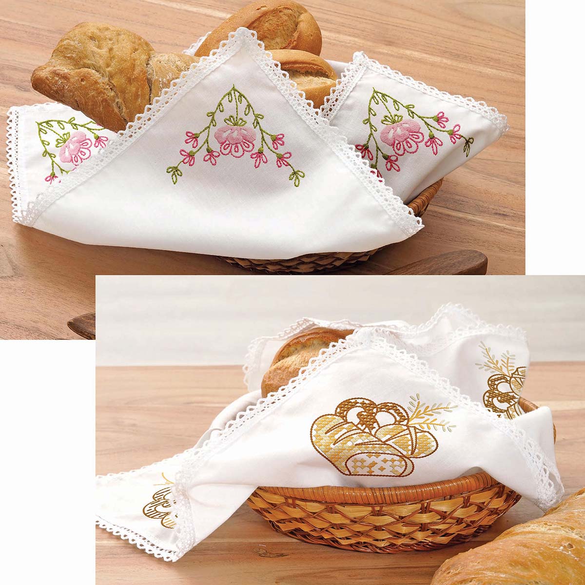 Leisure Arts Bread Basket Cloth Set Stamped Embroidery Michaels