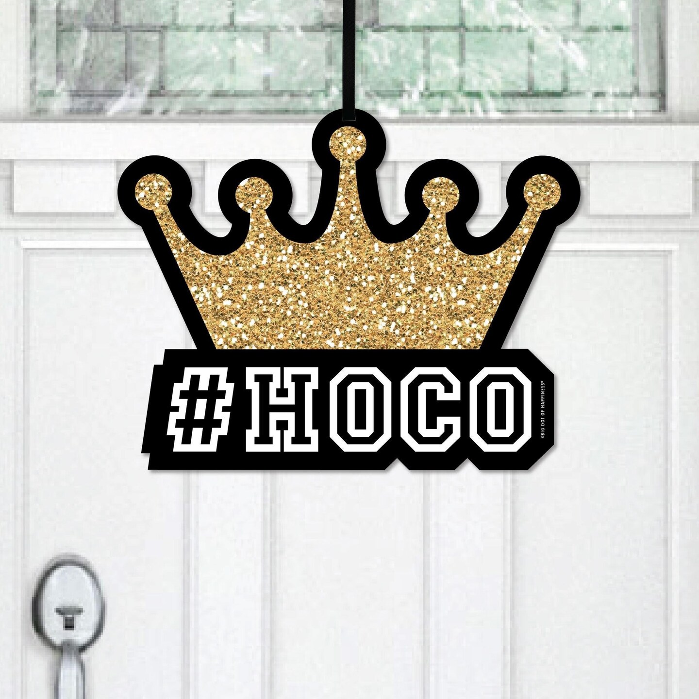 Big Dot of Happiness HOCO Dance - Hanging Porch Homecoming Outdoor Decorations - Front Door Decor - 1 Piece Sign