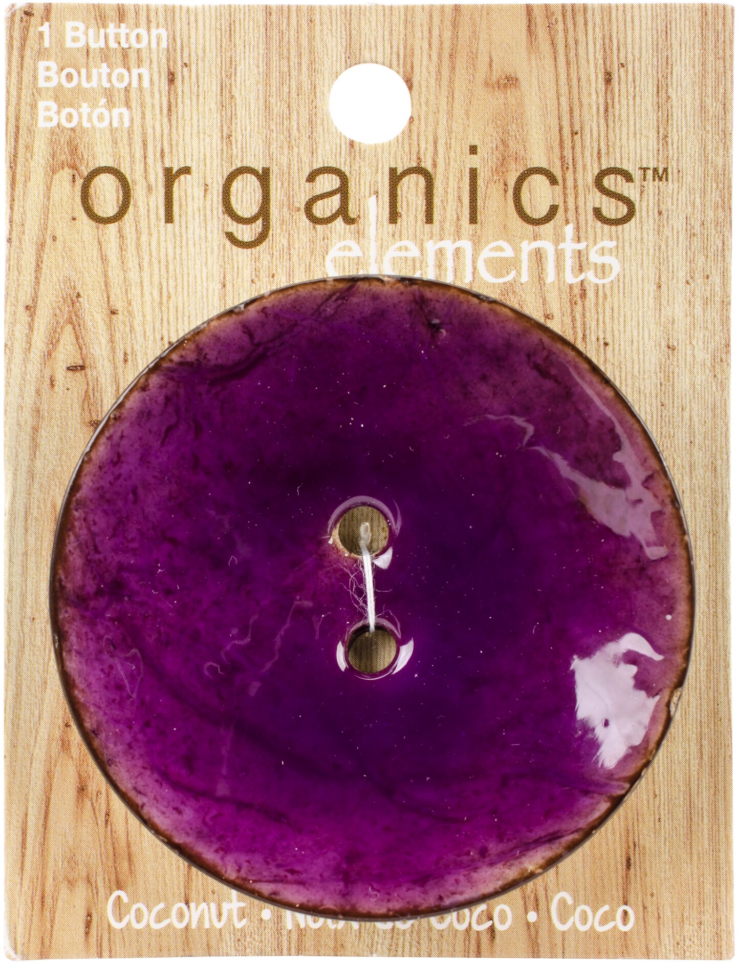 Blumenthal Organic Elements-Coconut Buttons 2-1/2&#x22; 1/Pkg-Purple