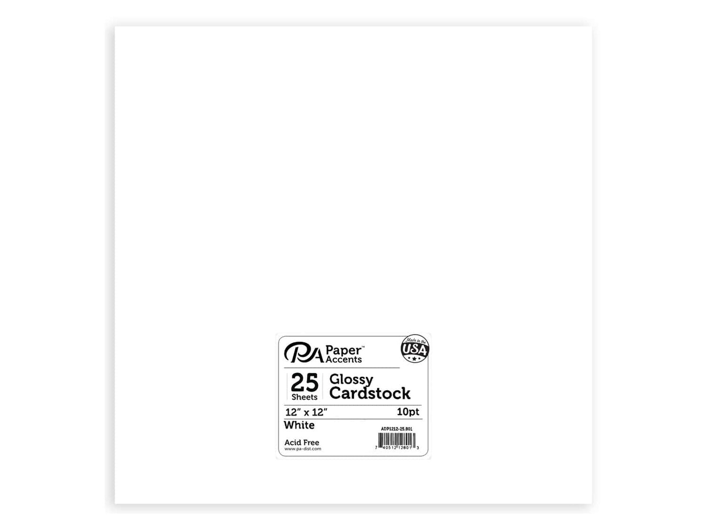 Paper Accents Glossy Cardstock - 12 x 12 in. - #801 White 25 pc.