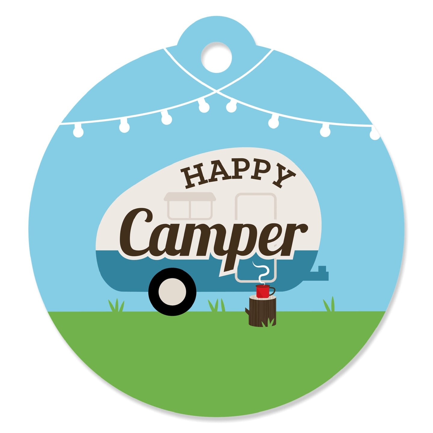 Big Dot of Happiness Happy Camper - Camping Baby Shower or Birthday Party Favor Gift Tags (Set of 20)