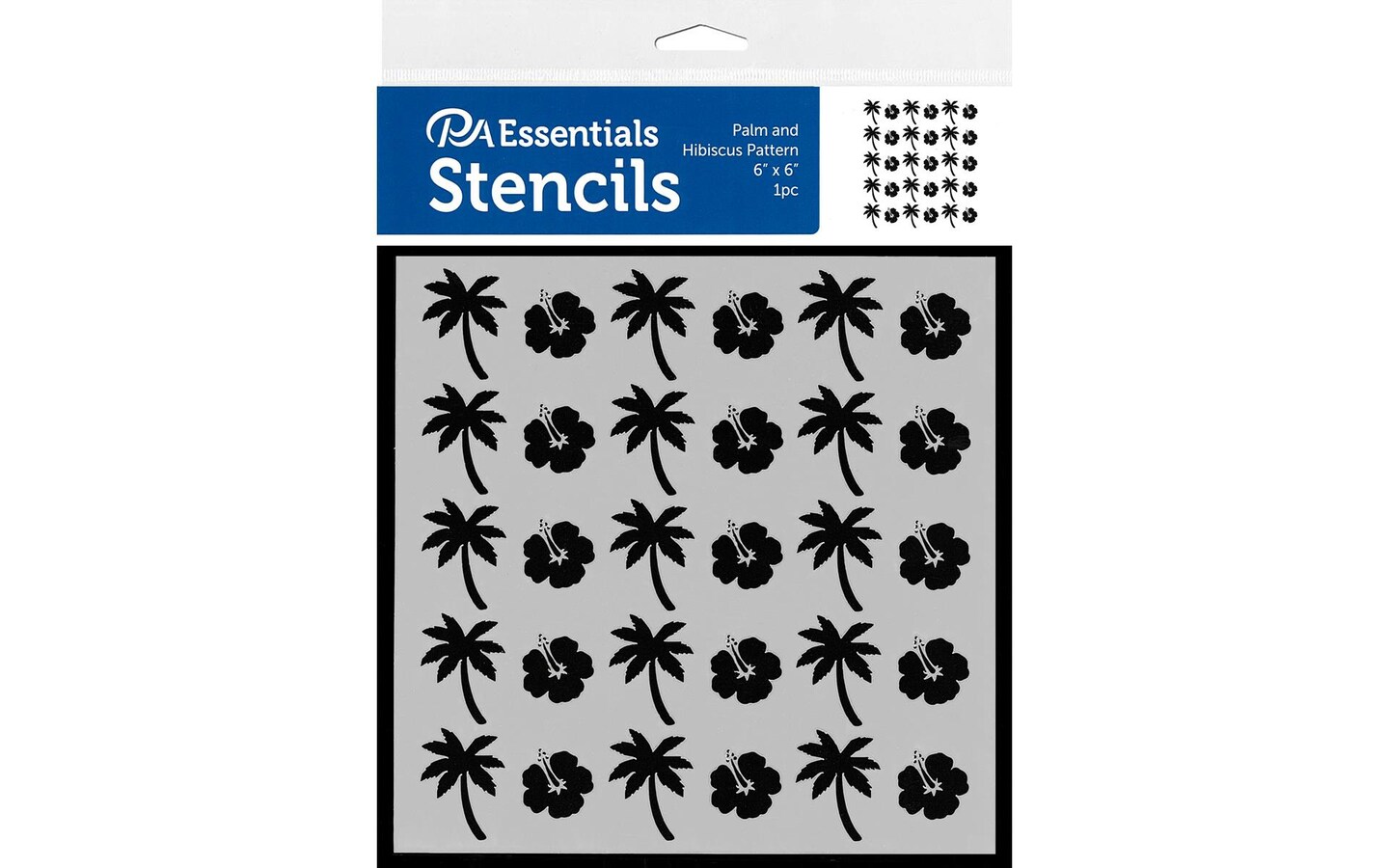 PA Essentials Stencil Palm and Hibiscus Pattern for Painting on Wood