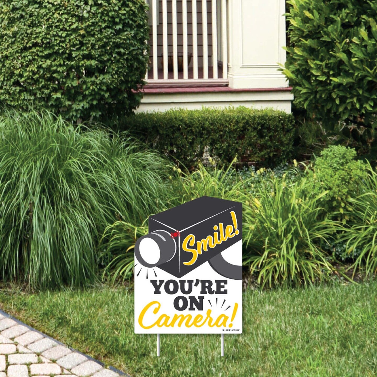 Big Dot of Happiness Home Security Camera Sign - Outdoor Lawn Sign - Security System Yard Sign - 1 Piece