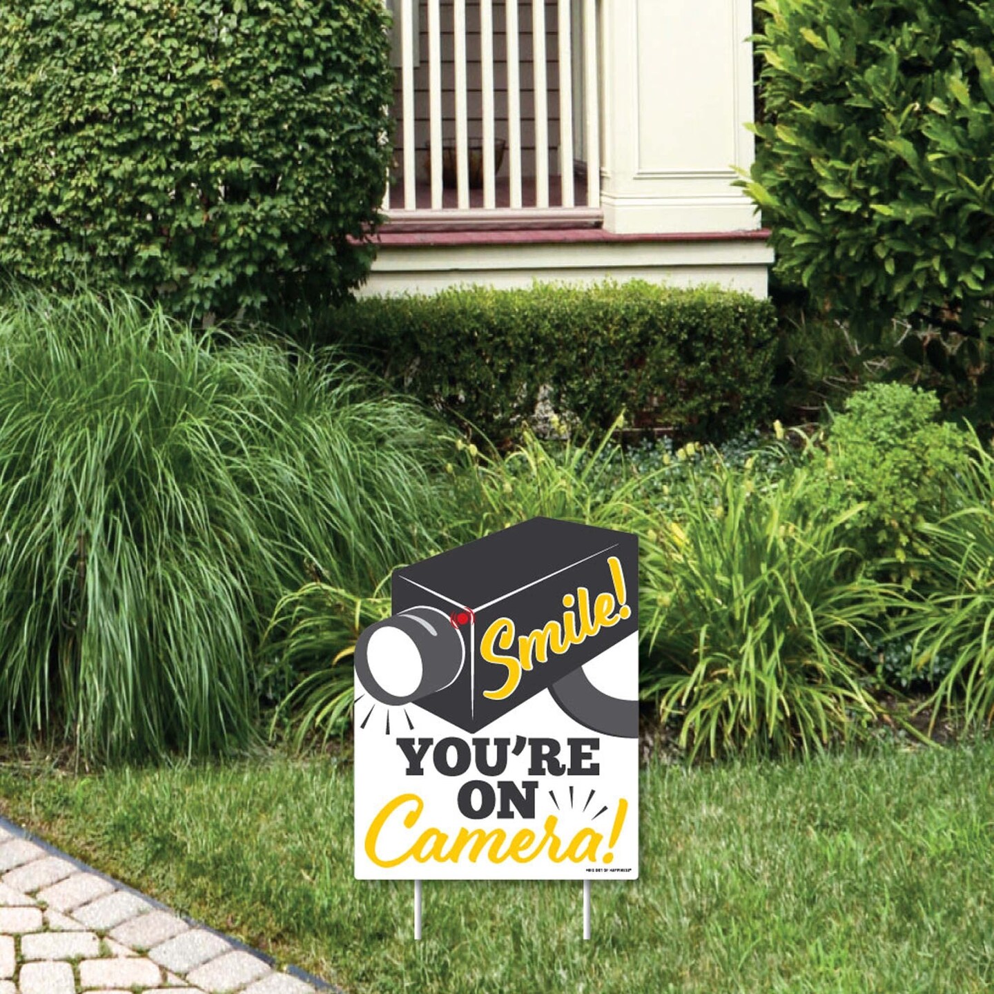 Big Dot of Happiness Home Security Camera Sign - Outdoor Lawn Sign - Security System Yard Sign - 1 Piece