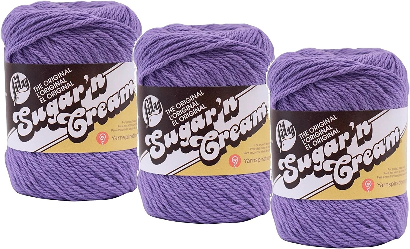 (Pack of 3) Lily Sugar&#x27;n Cream Yarn - Solids-Hot Purple