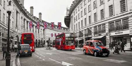 Buses and taxis in Oxford Street, London Poster Print by Pangea Images - Item # VARPDX2AP3331