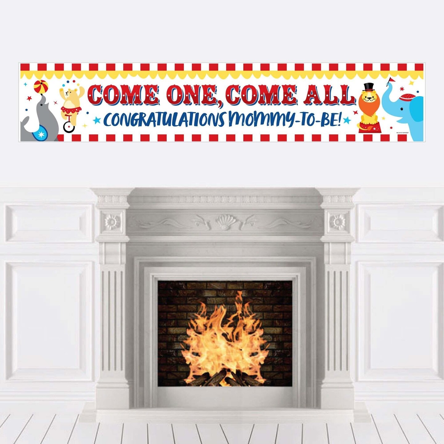 Big Dot of Happiness Carnival - Step Right Up Circus - Carnival Themed Baby Shower Decorations Party Banner