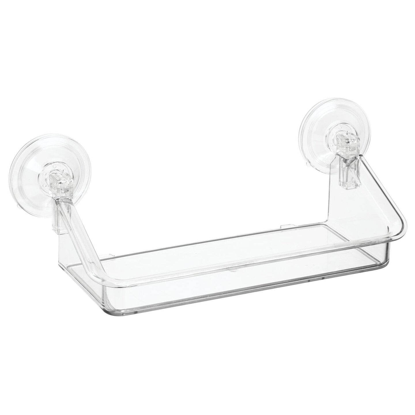 mDesign Plastic Suction Hanging Window Shelf for Home Storage, Small - Clear