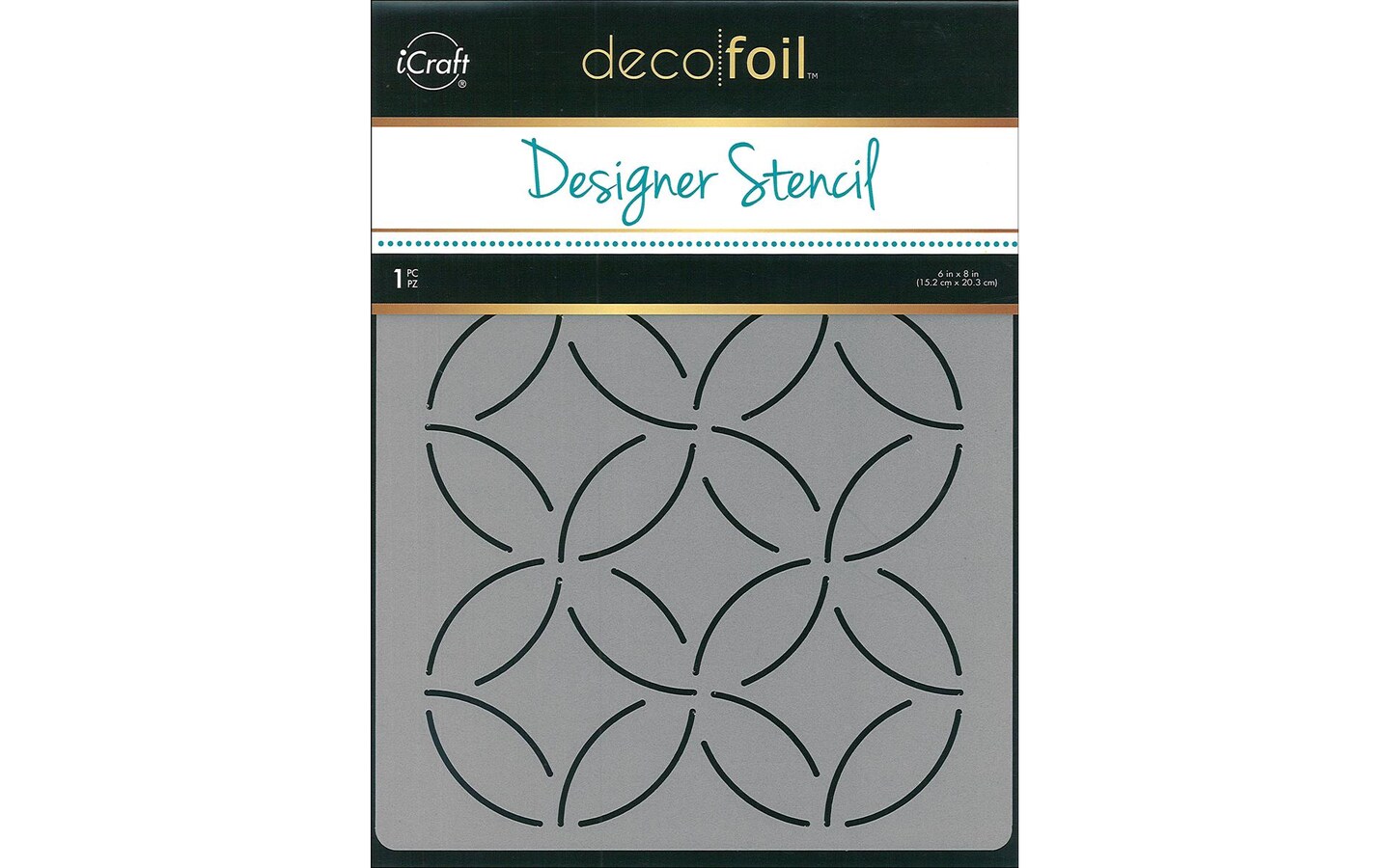 iCraft Deco Foil Designer Stencil 6x8 AbstrtCircle