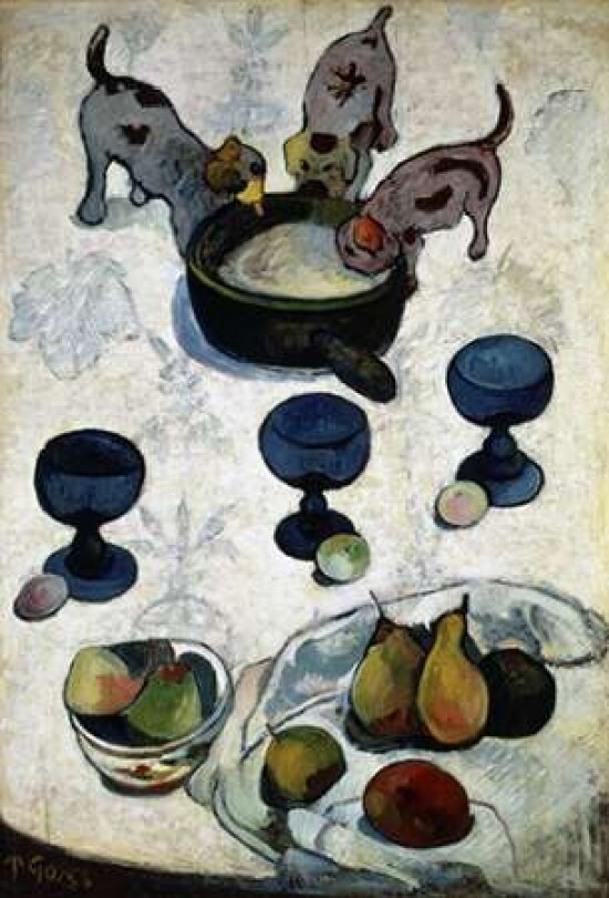 Still Life with Three Dogs - Nature Morte aux Trois Chiots Poster Print by  Paul Gauguin - Item # VARPDX277651