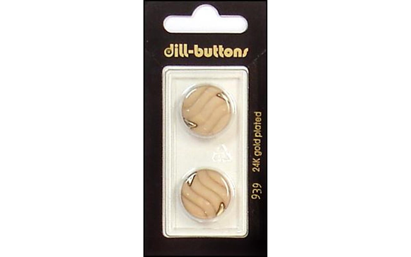 Dill Buttons 18mm 2pc Shank Beige/Gold