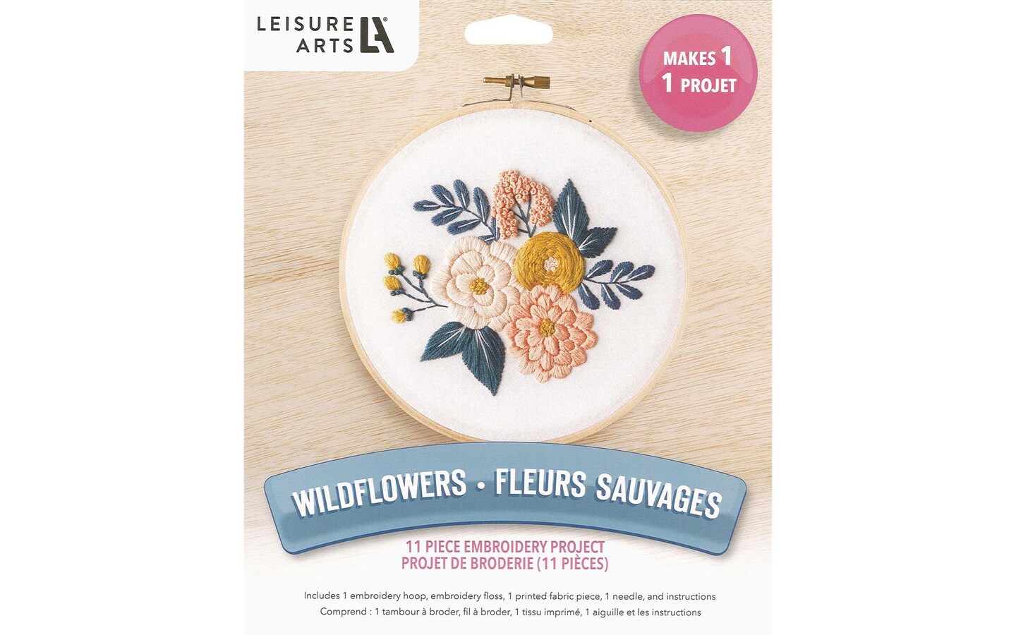 Leisure Arts Embroidery Kit 6 Wildflowers - embroidery kit for