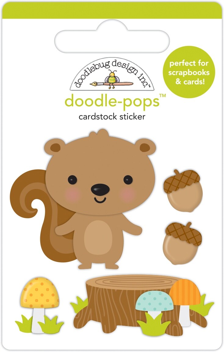 Doodlebug Doodle-Pops 3D Stickers-Nutty Buddy