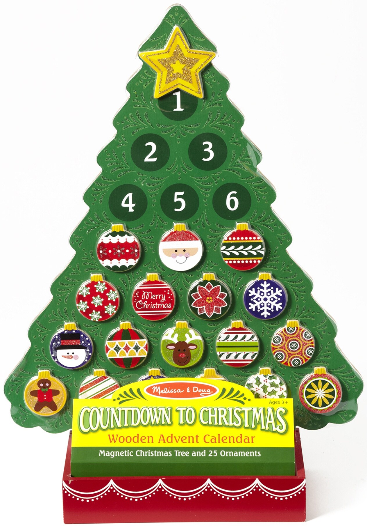Melissa & Doug Countdown To Christmas Wooden Calendar-Christmas Tree