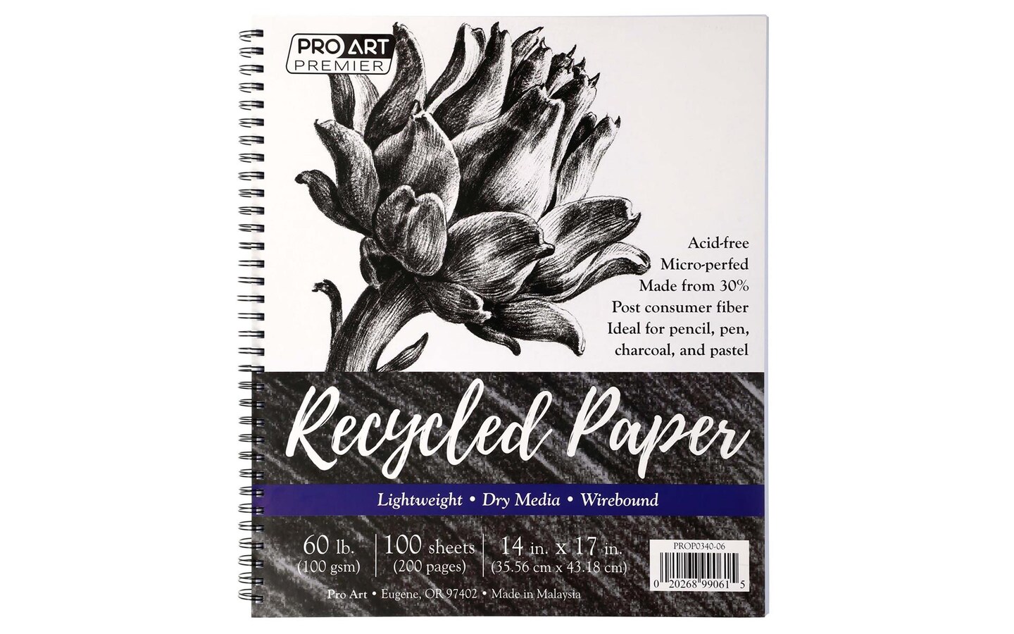 Pro Art Premium Sketch Paper Pad 14"x17" 100 sheets, 60#, Wire, Sketch Book, Sketchbook, Drawing Pad, Sketch Pad, Drawing Paper, Art Book, Drawing Book, Art Paper, Sketchbook for Drawing