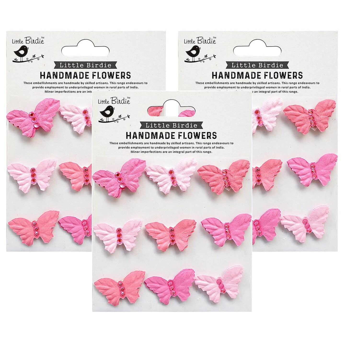 Pack of 3 - Little Birdie Jewel Butterfly 9/Pkg-Celebrate Life