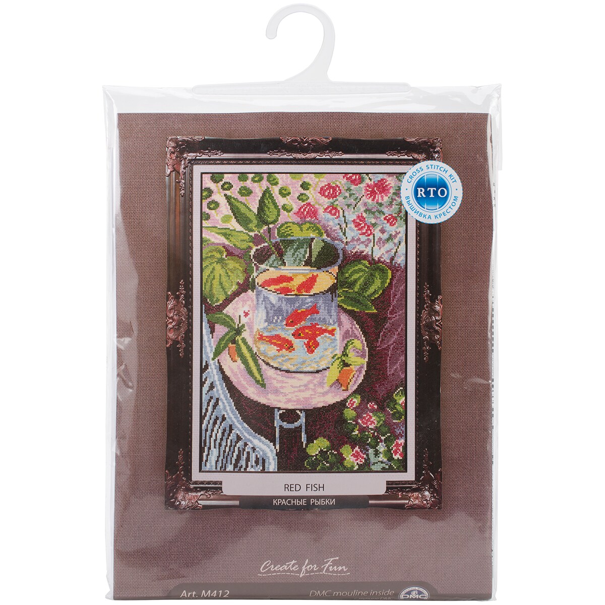 Rto Counted Cross Stitch Kit 9.75&#x22;X14.5&#x22;-Red Fish (14 Count)