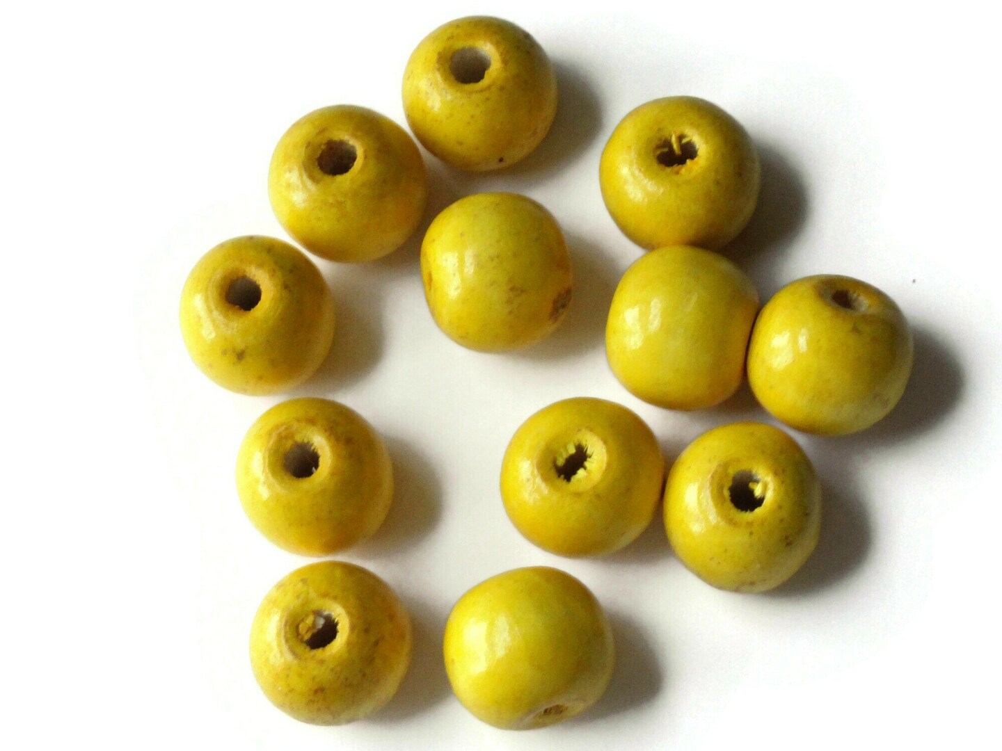 5 25mm Round Yellow Vintage Wood Beads Wooden Large Hole Macrame Beads by Smileyboy | Michaels