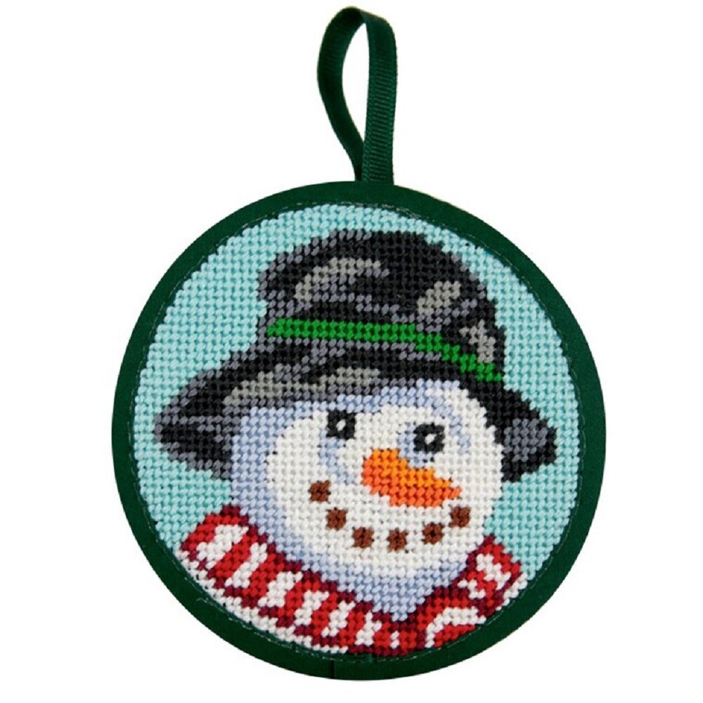 Snowman Christmas Ornament - Needlepoint Kit