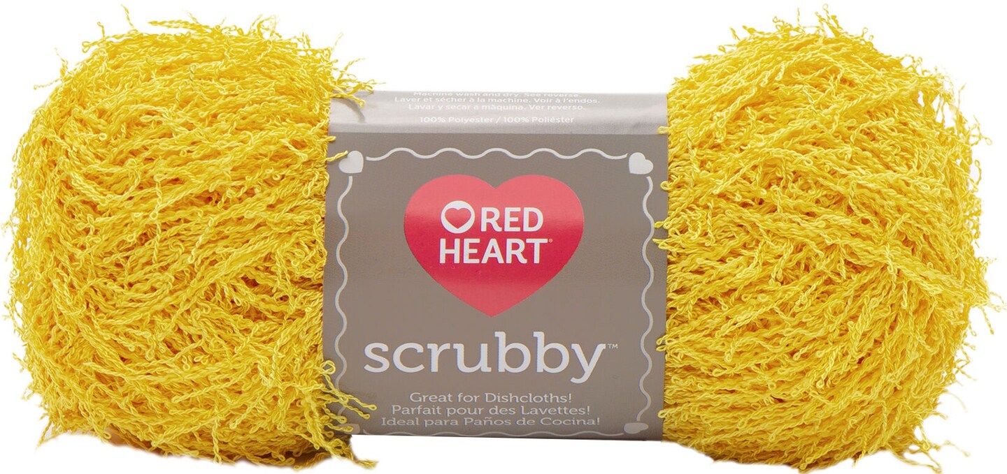 Red Heart Scrubby Duckie Yarn - 3 Pack of 100g/3.5oz - Polyester - 4 Medium (Worsted) - 92 Yards - Knitting/Crochet