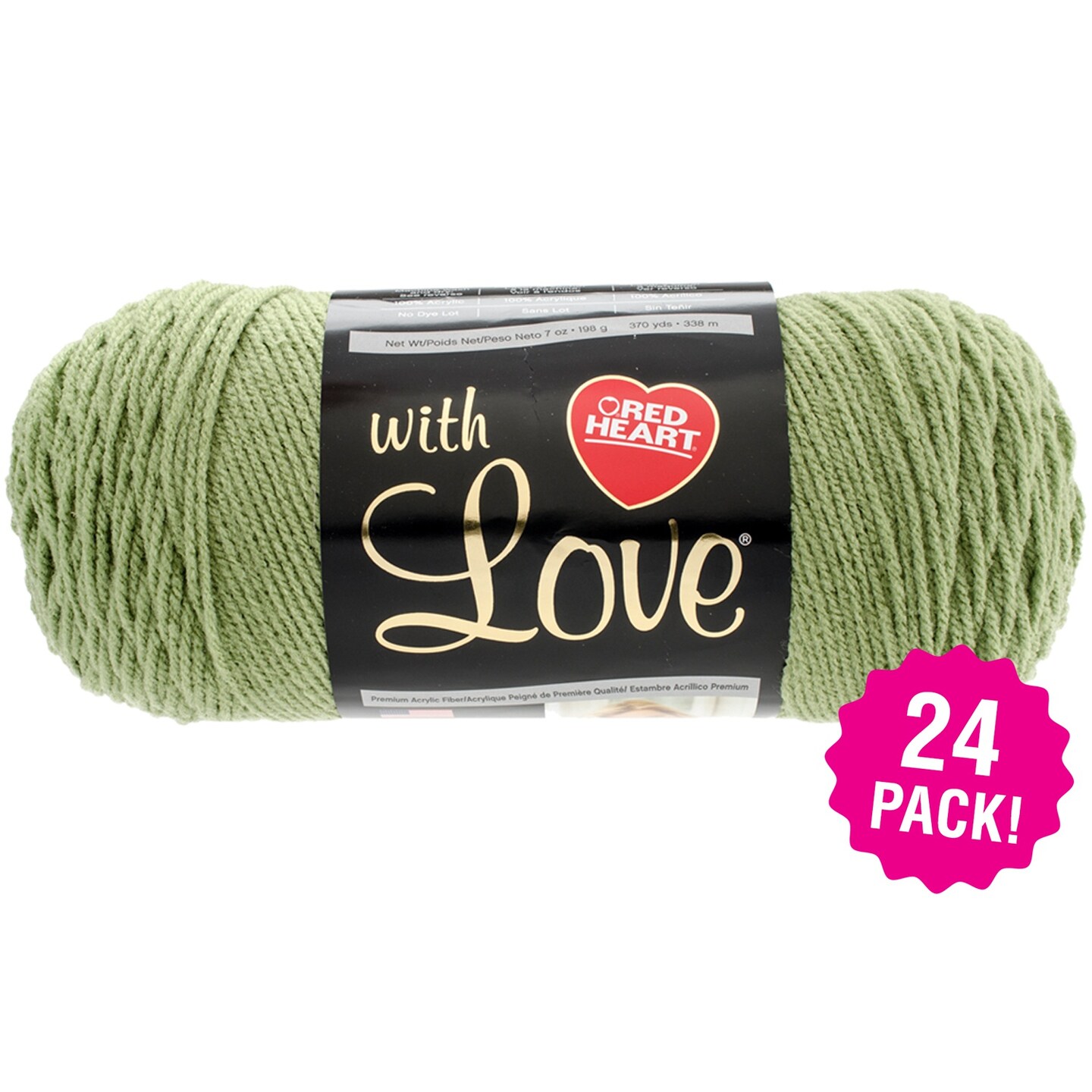 Multipack of 24 - Red Heart With Love Yarn-Lettuce
