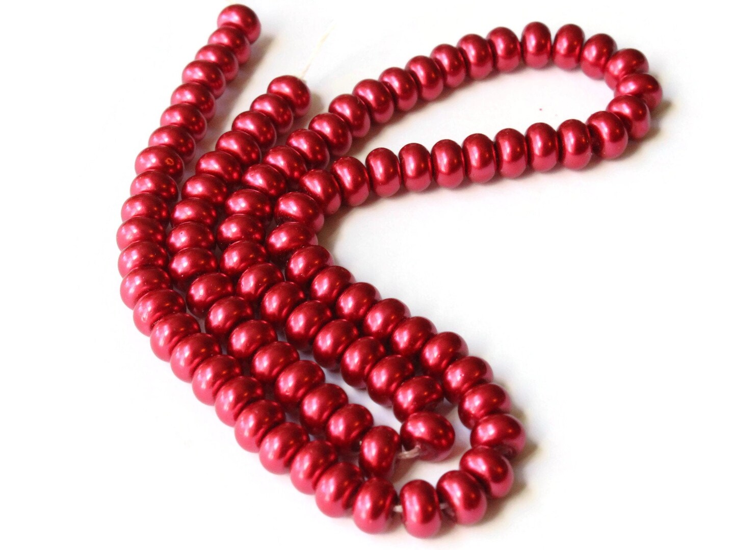 90 6mm Red Rondelle Glass Pearl Beads by Smileyboy Beads | Michaels