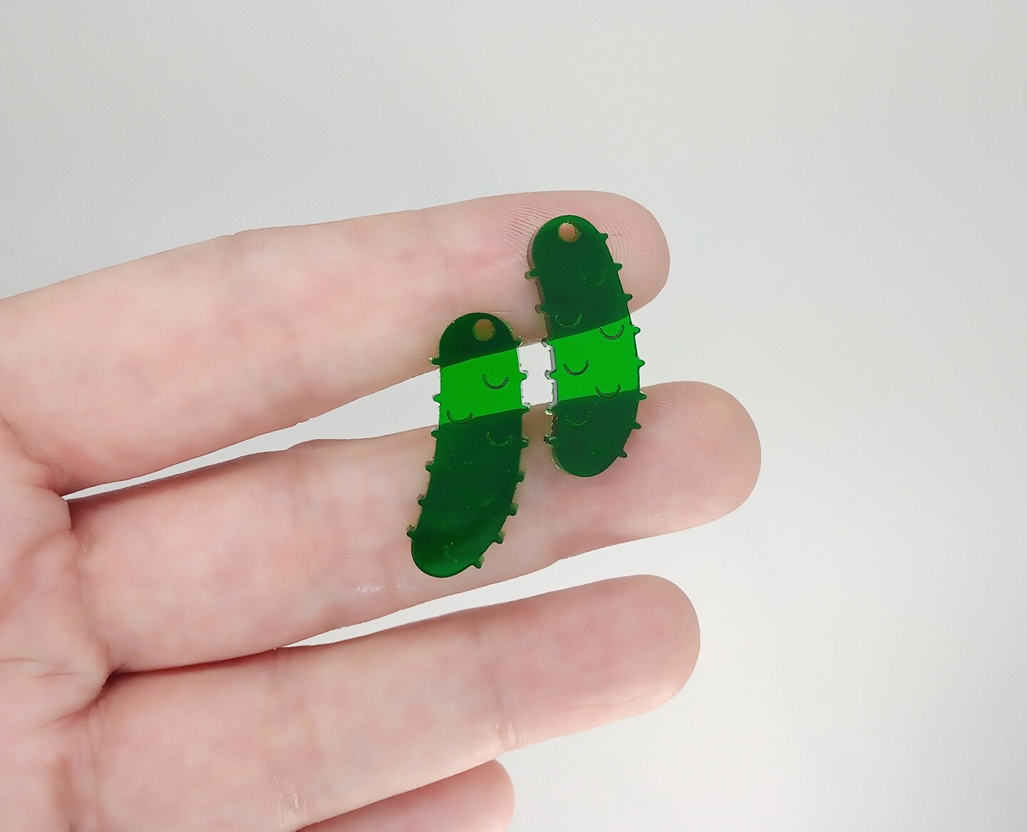 Tiny Pickles Charms, 4 pc Cute Laser-Cut Acrylic Pendants, Adorabilities